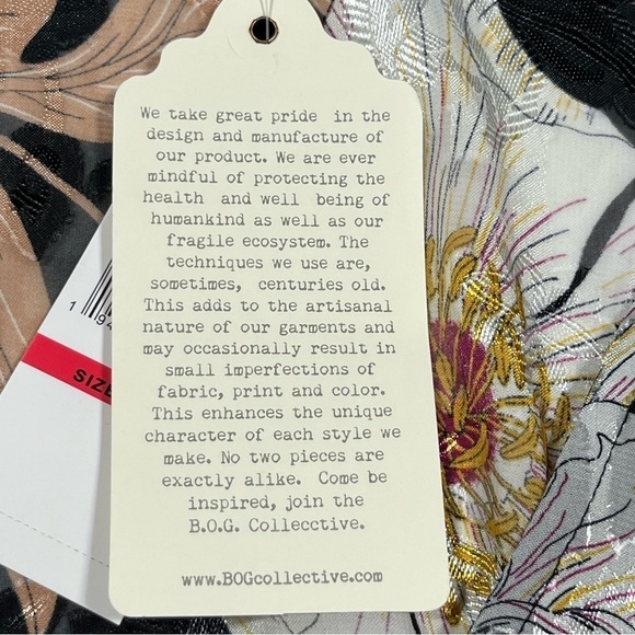 B.O.G Collective Aversa Flutter Sleeve Black Cream Floral Mini Dress XS - Picture 10 of 13